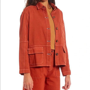 Roller Rabbit Adara Twill Point Collar Long Sleeve
Jacket in Terracotta XS